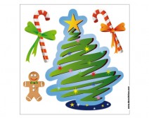 Sticker Noel 05 sucre d'orge et sapin